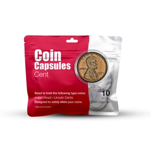 Pack of 10pcs Whitman Coin Capsules with Ring 19mm for Cents / Pennies