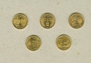 Gold Plated State Quarter Massachusetts 2000