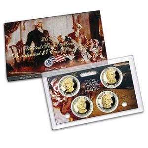 2007 United States Proof  4 Coin Presidential Dollars Set