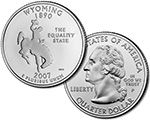 Wyoming State Quarter 2007 Philadelphia Mint