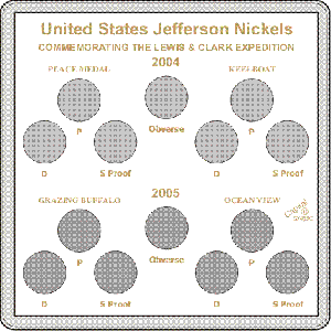 Capital GX435C Commerative Jefferson Nickels Lewis and Clark 2004 with White Insert