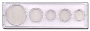 box of 25pcs. Snaptite 5-Hole Cent thru Half Dollar Coin Set Holder STO33