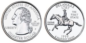 Delaware State Quarter 1999 Philadelphia Mint