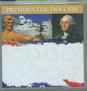 Harris 6 1/2" X 6 1/2"  Frosty Edge Presidential Dollars Holder 8-Hole