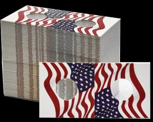 pack of 100 Guardhouse 2x2 Staple Type Coin Holders for Pennies or Nickels American Flag Design #494943