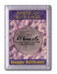 Harris 2x3 Frosty Edge American Eagle -Happy Birthday Holder