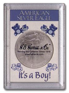Harris 2x3 Frosty Edge American Eagle - It's A Boy Holder