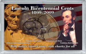 Harris 3x5 Frosty Edge Lincoln Cent Bicentennial Holder 5-Hole