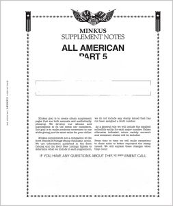 2017 Minkus All American Part 5 Stamp Supplement (U.S. Sheetlets) #MAA517