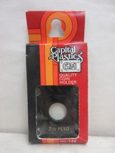 CLOSE OUT Capital #144 2x2 Mexico Gold 2 1/2 Peso Coin Holder BLACK