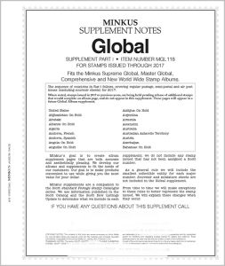 2018 Minkus Worldwide Global Stamp Supplement Part 1 & 2