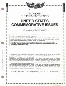 2014 Minkus U.S. Commemorative Issues Stamp Supplement #MUSC14