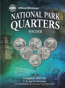 Whitman Coin Folder #4761 National Park Quarters Complete 2019 Set for P, D and W mints