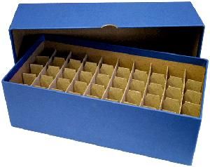 Round or Square Nickel Coin Tube Box - Blue