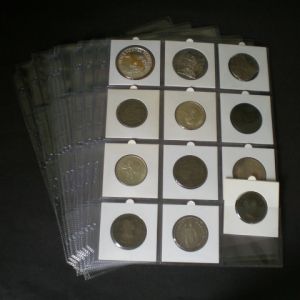 pack of 100 Supersafe Vinyl Page with 12 pockets for 2 1/2 x 2 1/2 Coin Holders