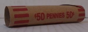 pack of 100 Cent Preformed Tubular Coin Wrappers