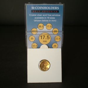 Pack of 50 Supersafe 2x2 Self Seal Coin Holders 17.5mm