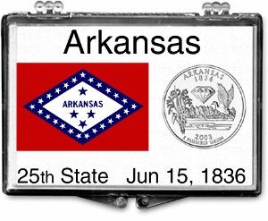 2x3 Snaplock Case State Quarter Holder - Arkansas