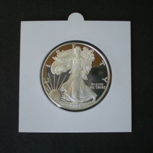 Pack of 25 Supersafe 2 1/2 x 2 1/2 Self Seal Coin Holders 43mm American Silver Eagle