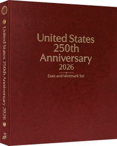 Whitman Prestige Coin Album and Slipcase – United States 250th Anniversary Collection 2026 Date & Mintmark Set