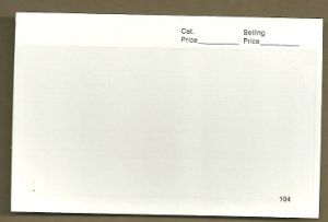 pack of 100 #104 Dealer Sales Cards