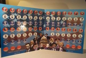 Close Out Presidential Dollar Collection P & D Mints Board