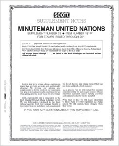 2018 Scott Minuteman United Nations Stamp Supplement #28 #181S018 