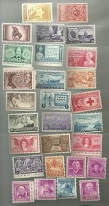 United States Commerative Single Stamp Sets 1948 Scott #953 to #980