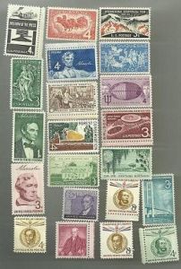 United States Commerative Single Stamp Sets 1958 Scott #1100 to #1123