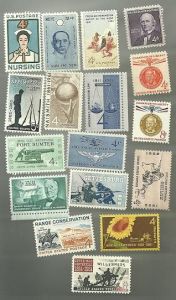 United States Commerative Single Stamp Sets 1961 Scott #1174 to #1190