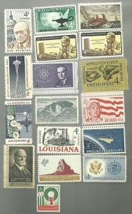 United States Commerative Single Stamp Sets 1962 Scott #1191 to #1207