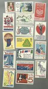 United States Commerative Single Stamp Sets 1966 Scott #1306 to #1322