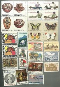 United States Commerative Single Stamp Sets 1977 Scott #1704 to #1730