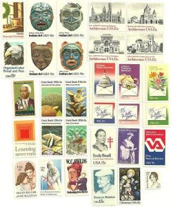 United States Commerative Single Stamp Sets 1980 Scott #1803 to #1843