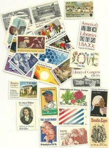 United States Commerative Single Stamp Sets 1982 Scott #1950 to #2030