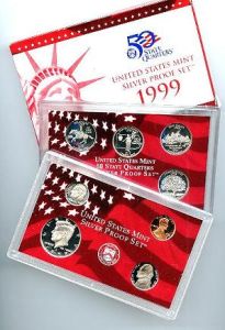 1999 United States Silver Proof 9 Coin Complete Set