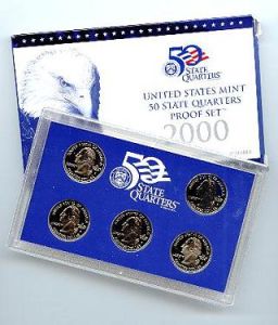 2000 United States Clad Proof 5 Coin State Quarter Set
