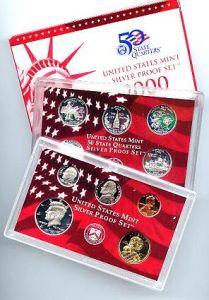 2000 United States Silver Proof 10 Coin Complete Set