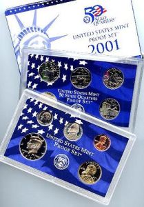 2001 United States Clad Proof 10 Coin Complete Set