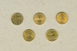 Gold Plated State Quarter New York 2001