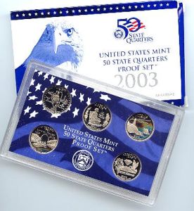 2003 United States Clad Proof 5 Coin State Quarter Set