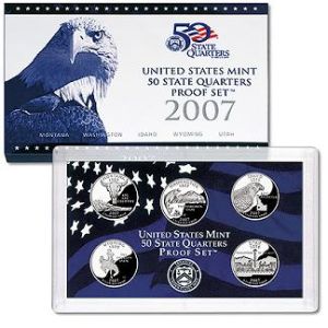 2007 United States Clad Proof 5 Coin State Quarter Set