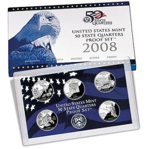 2008 United States Clad Proof 5 Coin State Quarter Set