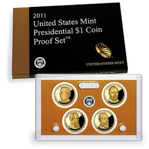 2011 United States Proof 4 Coin Presidential Dollars Set