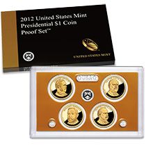 2012 United States Proof 4 Coin Presidential Dollar Set 