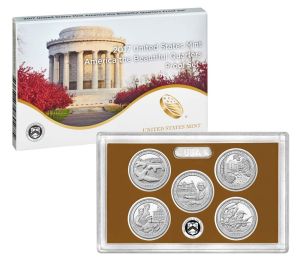 2017 United States Clad Proof 5 Coin National Park Quarter Set