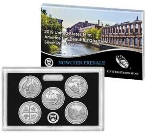 2019 United States Silver Proof 5 Coin National Park Quarter Set