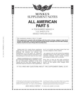 2022 Minkus All American Part 5 Stamp Supplement (U.S. Sheetlets) #MAA522