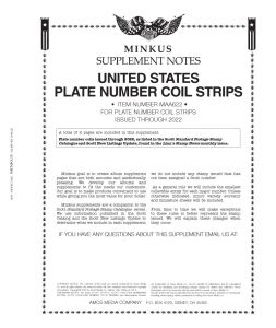 2022 Minkus All American Part 6 Stamp Supplement (Plate Number Coil Strips) #MAA622