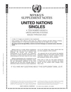 2022 Minkus U.N. Singles Stamp Supplement #MUN22